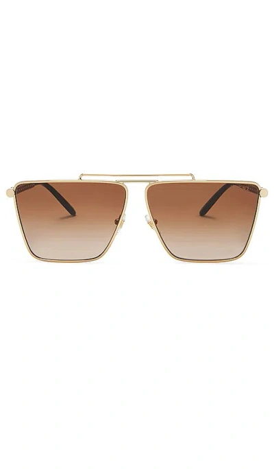 Versace Square Sunglasses In 金色