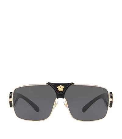 Versace Square Sunglasses In Gold