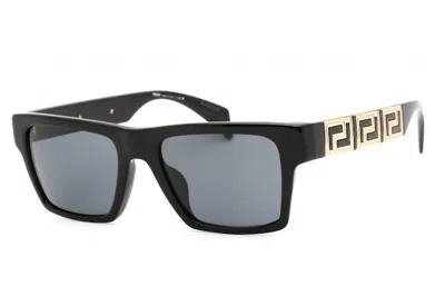 Pre-owned Versace Square Sunglasses/87) In Black/dark Grey (ve4445f/gb1