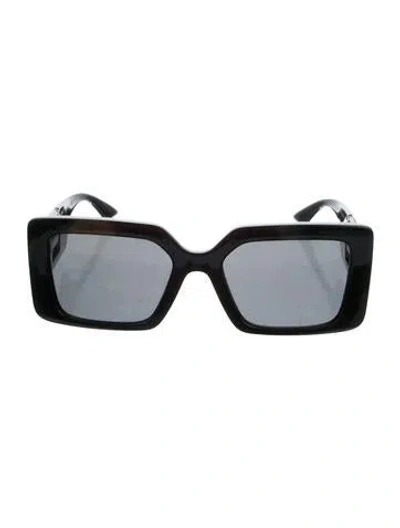 Pre-owned Versace Square Tinted Sunglasses In Black