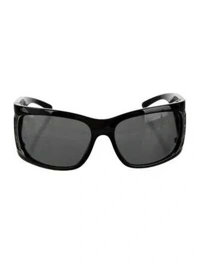 Pre-owned Versace Square Tinted Sunglasses In Black