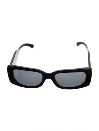 Pre-owned Versace Square Tinted Sunglasses In Black/gold