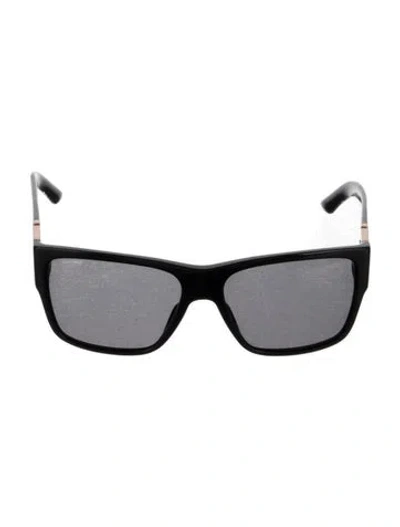 Pre-owned Versace Square Tinted Sunglasses In Black/gold