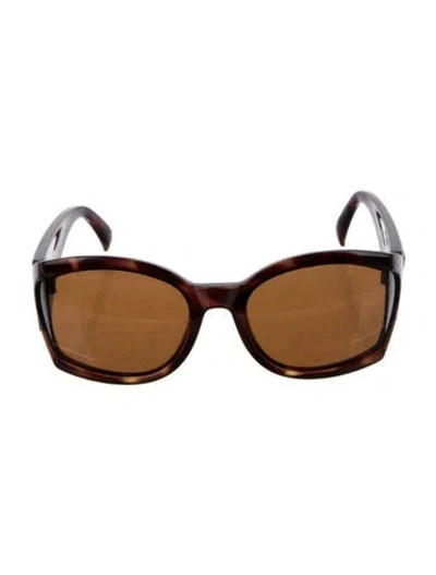Pre-owned Versace Square Tinted Sunglasses In Brown