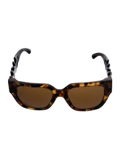 Pre-owned Versace Square Tinted Sunglasses In Brown