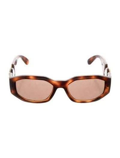 Pre-owned Versace Square Tinted Sunglasses In Brown