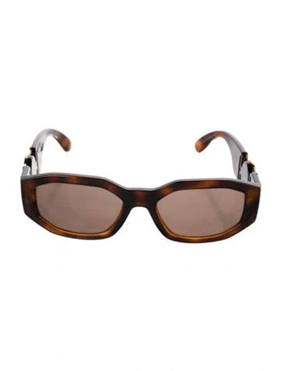 Pre-owned Versace Square Tinted Sunglasses In Brown