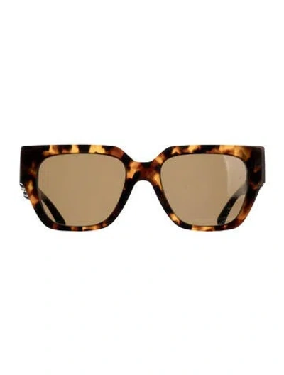 Pre-owned Versace Square Tinted Sunglasses In Brown