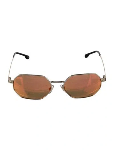 Pre-owned Versace Square Tinted Sunglasses In Gold