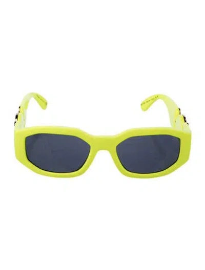Pre-owned Versace Square Tinted Sunglasses In Green