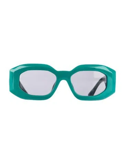 Pre-owned Versace Square Tinted Sunglasses In Green