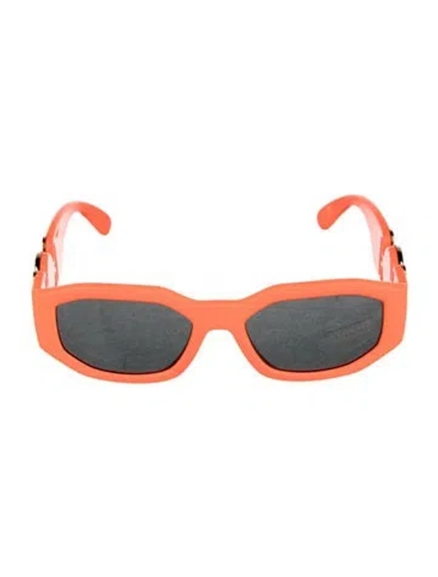 Pre-owned Versace Square Tinted Sunglasses W/ Tags In Orange