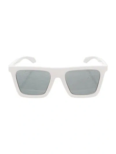Pre-owned Versace Square Tinted Sunglasses In White