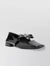 Versace Square Toe Buckle Detail Ballerina Shoes
