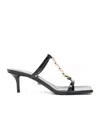 Versace Heel Sandals Metallic Embellishment In Black