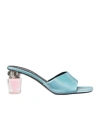 Versace Bright Crystal 70 Patent Leather Mules In Blue