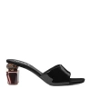 Versace Square-toe Slip-on Sandals In Black