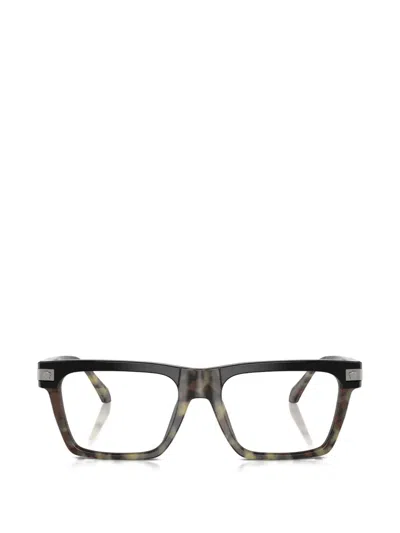 Versace Square-frame Glasses In Brown