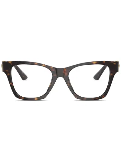 Versace Square-frame Glasses In Brown