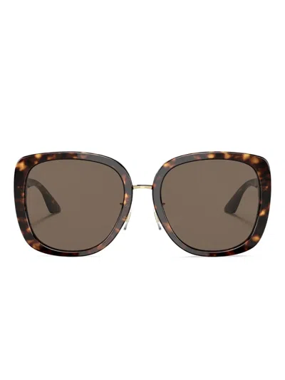 Versace Square-frame Sunglasses In Brown