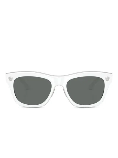 Versace Sonnenbrille Mit Eckigem Gestell In White