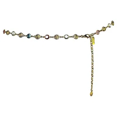 Pre-owned Versace S/s 1995 Gianni  Thin Gold Tone Rhinestone Medusa Chain Belt