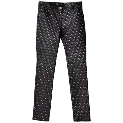 Pre-owned Versace S/s 2013 Look #30  Studded Black Lamb Leather Moto Pants