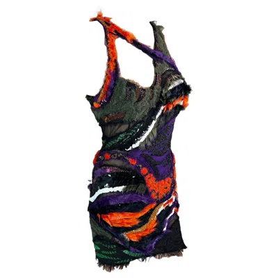 Pre-owned Versace S/s 2016 Runway Embellished Cutout Sheer Panels Mini Evening Dress In Black