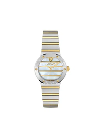Versace Montre Greca Logo Pearl In Metallic