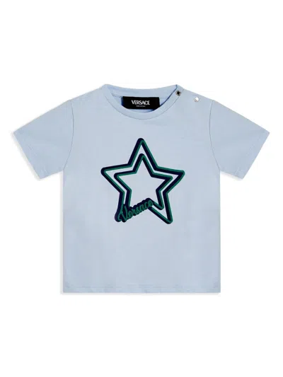 Versace Babies' Stamped-motif T-shirt In Blue
