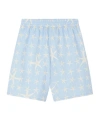 Versace Star-print Logo-embroidered Shorts In Blue