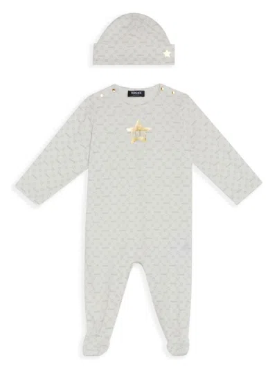 Versace Babies' Star-print Pyjamas In Neutrals