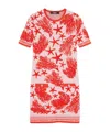 Versace Tresor De La Mer Towel Stitch Jacquard Short-sleeve Mini Dress In Pink