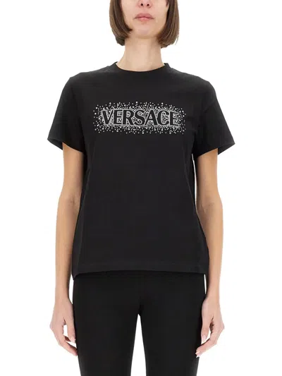 Versace Cotton Starry Sky T-shirt In Black