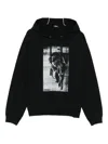 Versace Statue-print Cotton Hoodie In Black