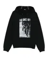 Versace Statue-print Cotton Hoodie In Black