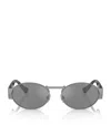 Versace Womens Grey Ve2264 Oval-frame Metal Sunglasses In Grey