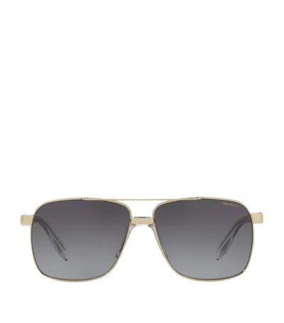 Versace Steel Square Sunglasses In Gold