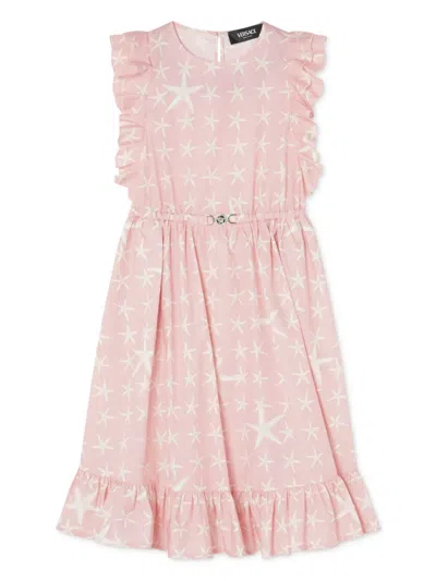 Versace Dress Starfish Kids Poplin In Pink