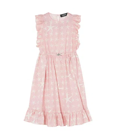Versace Stella Marina-print Cotton Dress In Pink