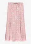 Versace Starfish-print Midi Skirt In Pink