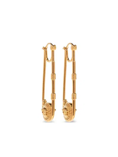 Versace Stiletto Earrings In Gold