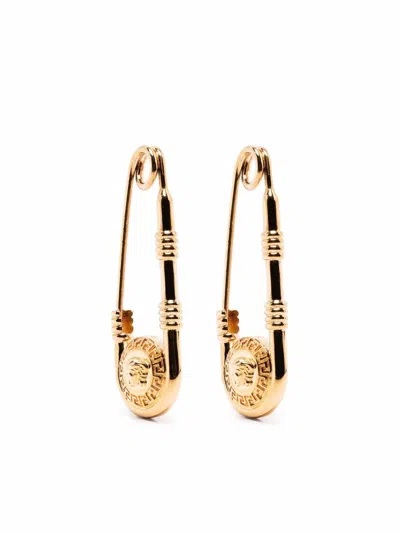 Versace Stiletto Earrings In Gold