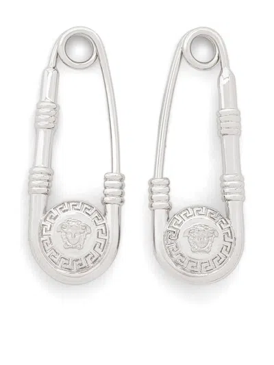 Versace Stiletto Earrings In Silver