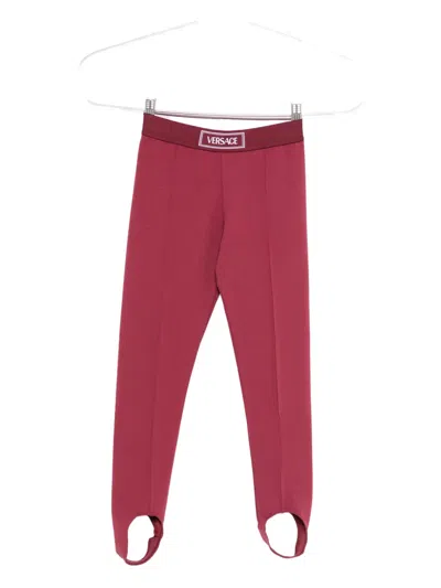 Versace Kids' Stirrup-leg Trousers In Burgundy