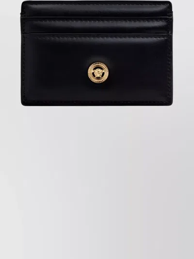 VERSACE STITCHED EDGE COMPACT CARD HOLDER