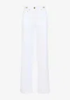 Versace Straight Leg Denim Trousers With Pockets And Loops In White