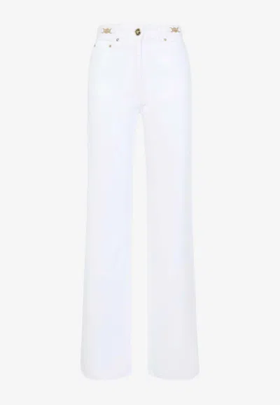 VERSACE STITCHED STRAIGHT-LEG JEANS