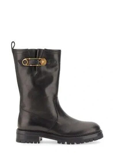 Pre-owned Versace Stivale Safety Pin In Black