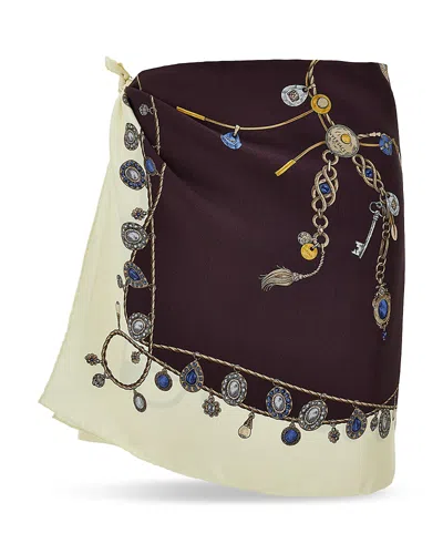 Versace Stolen Jewels Silk Skirt In Multi
